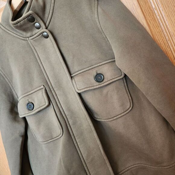 Banana Republic Women’s Olive Green Knit Jacket Zip Up Military Size Small EUC - Picture 3 of 14